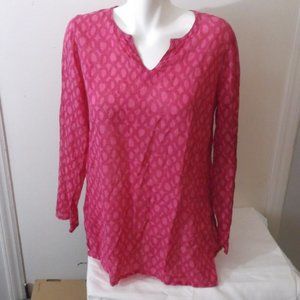 Fresh Produce Bright Pink Cotton Tunic Blouse XS/S